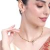 Gold Plated Sparkling Necklace Set for Women with Austrian Crystals
