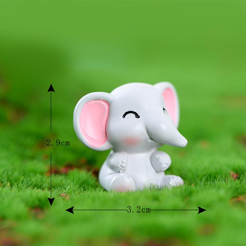 Adorable Resin Elephant Figurine Cute Desk Ornament For Fairy Garden Decoration