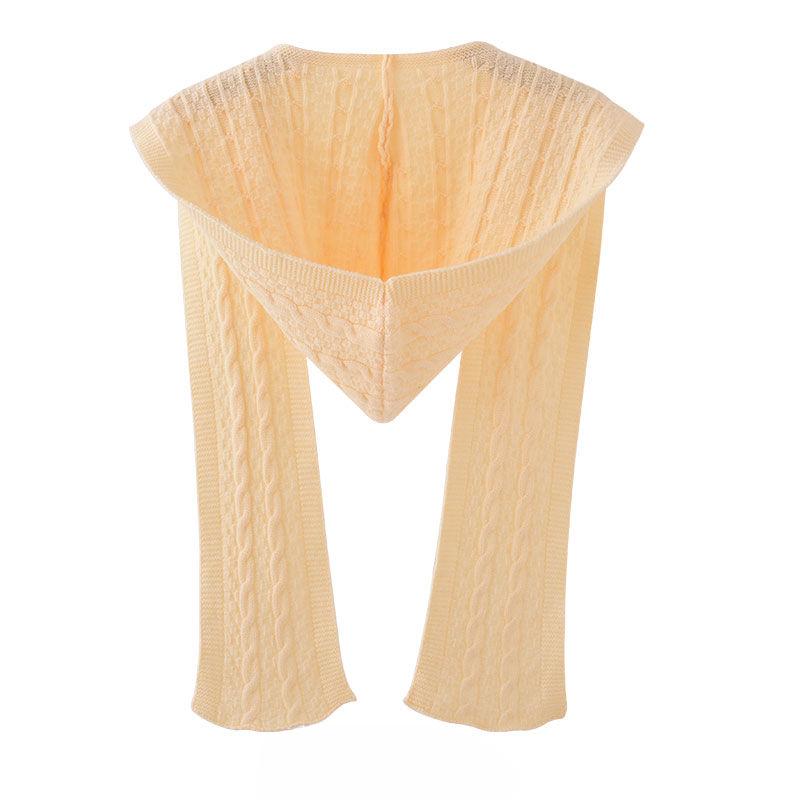 Весенне-осенняя шапка-шарф с капюшоном, вязаная шаль, женская верхняя одежда для рубашек, утолщенный осенне-зимний модный шарф на шею