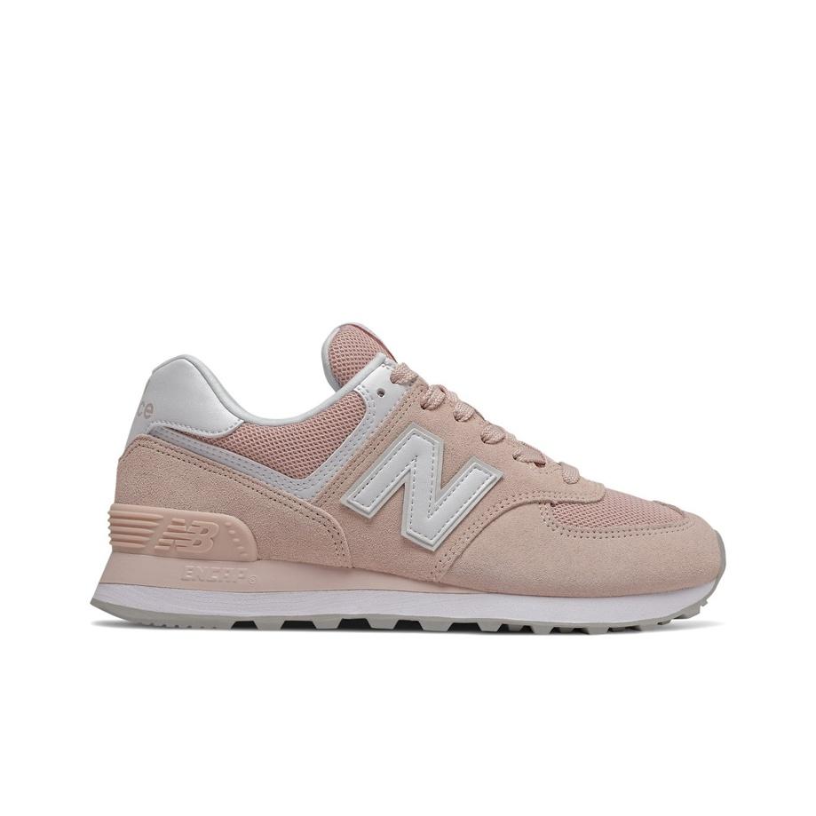 New Balance NB 574 Ретро Удобные Повседневные Кроссовки с Низким Верхом из Синтетической Кожи Женские кроссовки Розовый Белый WL574OAB
