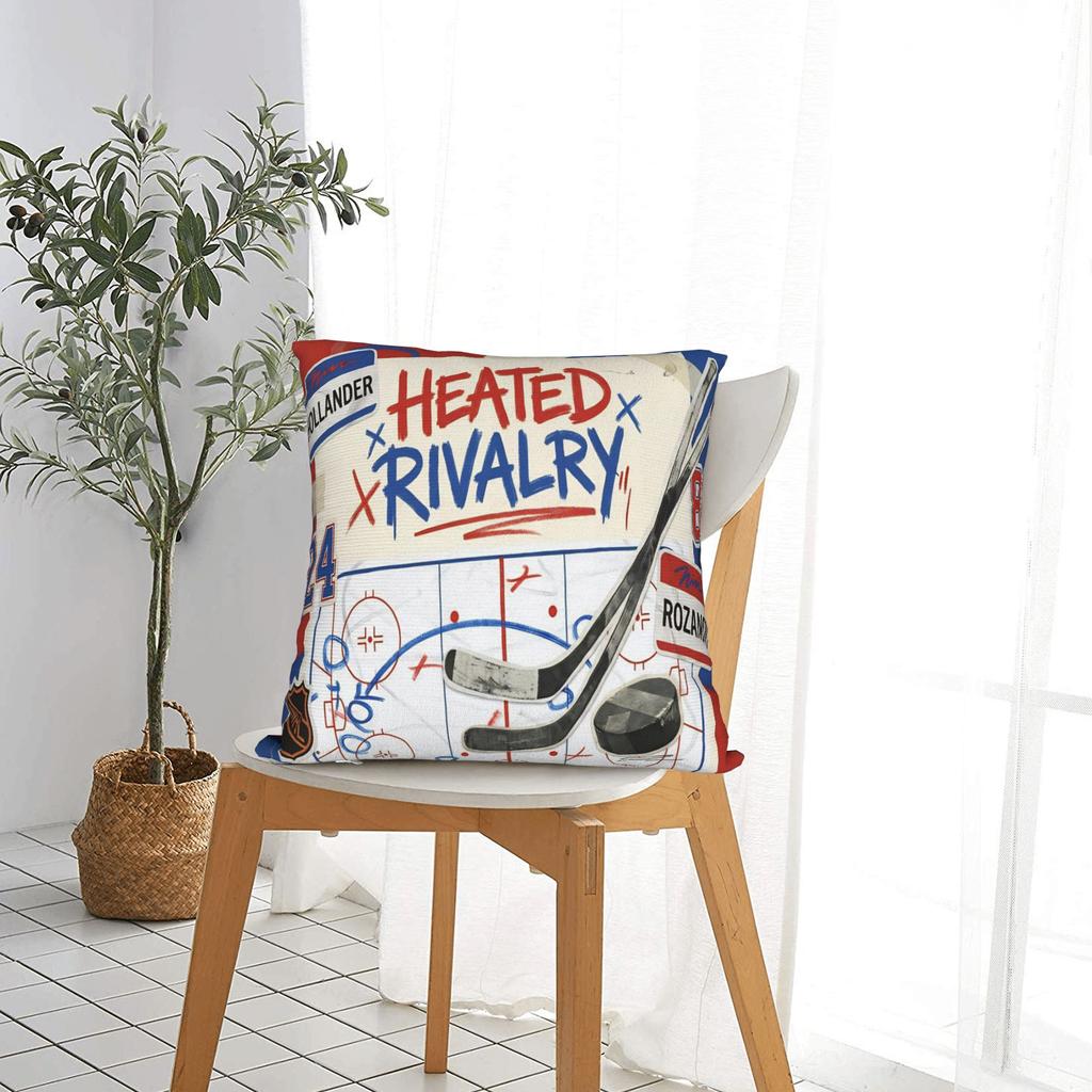 Подушка с подогревом 'Heated Rivalry' Наволочка Полиэстер Чехол для подушки Декоративный Хоккейная Романтика Чехол для декоративной подушки Спальня Молния 40*40см