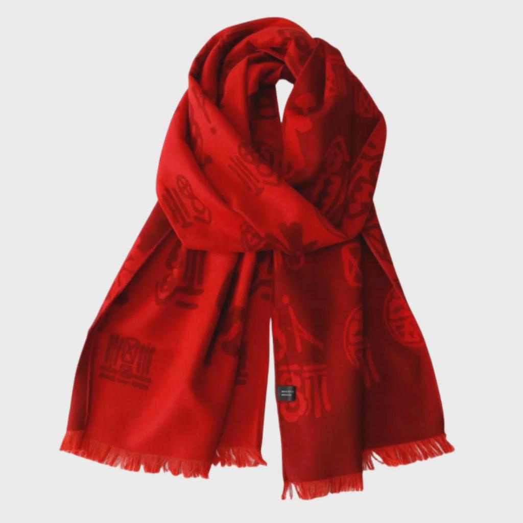 Китайский красный благословенный шарф для свадеб и мероприятий: Желаю Мира и Процветания