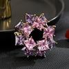Exquisite Minimalist Zircon Wrapping Brooch Temperament Versatile Luxury Sweater Suit Clothes Decorative Corsage