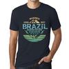 Men’s Vintage Tee Shirt Graphic T Shirt Mountain Explorer Brazil Navy