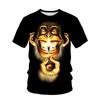 Summer Short Sleeved T-shirt for Men 3D Digital Printed Animal Monkey Round Neck Loose Men Fat Half Sleeve Bottom Shirt Summer
