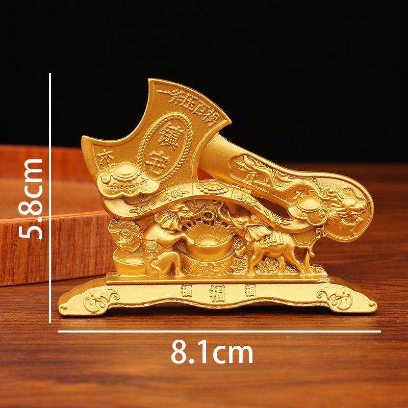 Zodiac Niu Fu Axe Ornament Office Desktop Fuxiang Metal Crafts Ornament Stall Small Stall