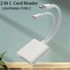 2 в 1 OTG Card Reader Type C Lightning to SD TF Memory Card Adapter для ПК, ноутбука, iPhone, Multi Smart Card Reader, не требуется приложение