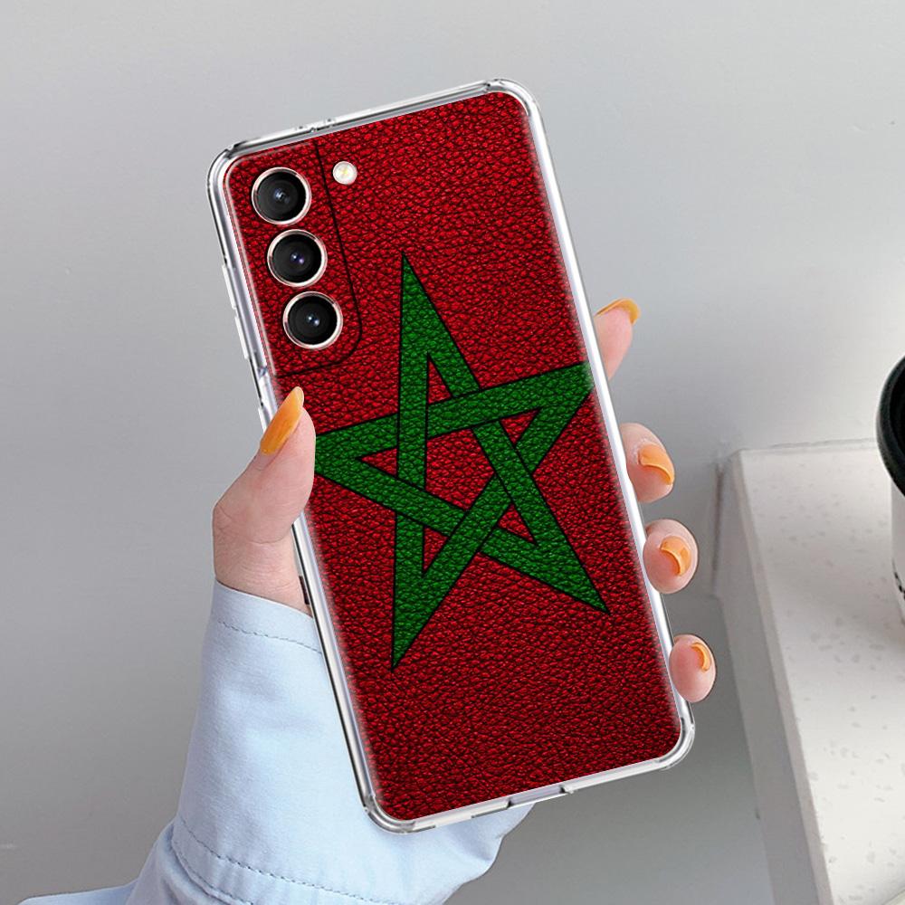 Чехол для телефона Samsung Galaxy S26 S25 S24 S23 S22 Ultra S20 S21 FE 5G Plus Мягкий прозрачный чехол Флаг Марокко Футбол