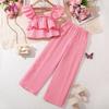 Girls' Fashion Suit Summer Children's Casual Halter Top Straight Trousers Casual Two-piece Suit