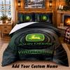 John Deere Pattern Bedding 3Pcs Set Custom Name, Bed Sheet And Pillowcases For Home Bedroom