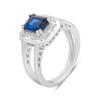 Silver Ring with Nano Sapphire 1.342ct, Cubic Zirconias, Item Weight 4.64 Gr (2195047)