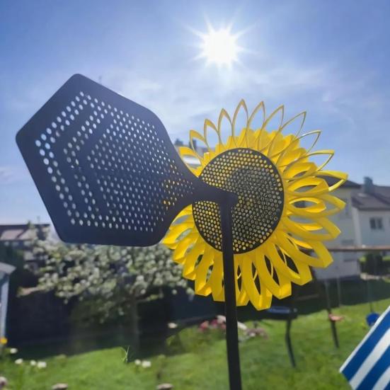 Self-Regulating Wind Turbine Sunflower Daffodil Pinwheel Windmill Outdoor Metal Flower Wind Spinner for Garden Yard Art Decoration