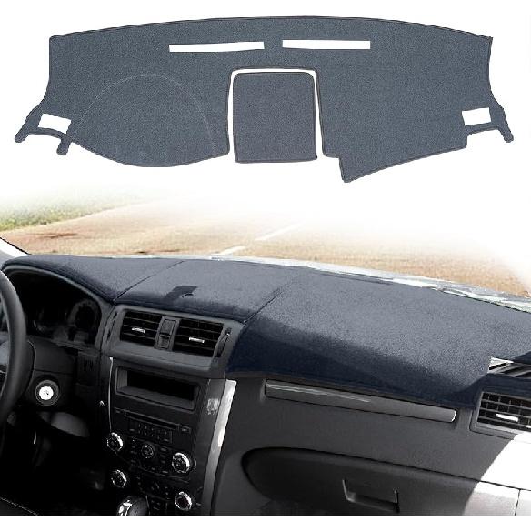Dashboard Cover Dash Cover Mat Pad Carpet  Fit For Ford Fusion 2010 2011 2012 (Black)
