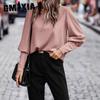 Women's Autumn Winter Shirt Female Temperament Commuter Long Sleeve Top Woman