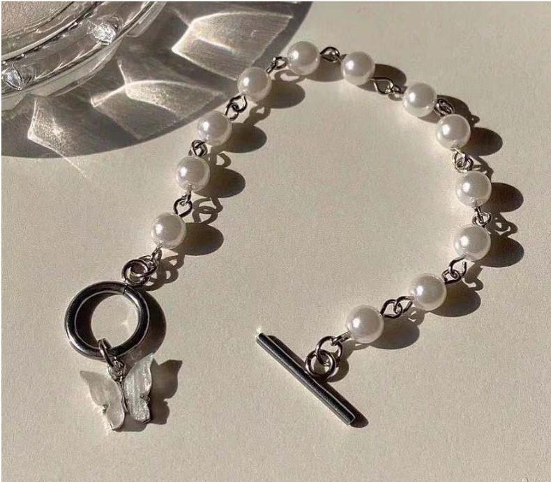 Женский браслет с бриллиантами в корейском стиле «Бабочка» — модный простой дизайн для студенток и подруг