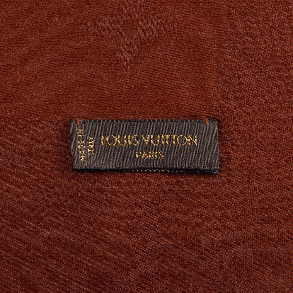 LOUIS VUITTON Monogram Stall Brown silk/wool Women Used