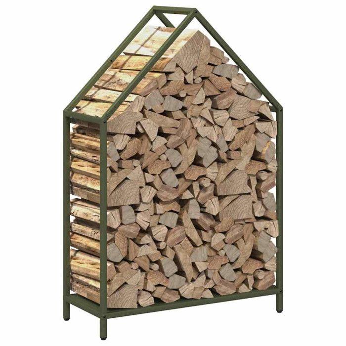 VidaXL Firewood Rack Olive Green 60x25x90 Cm, Fireplace Log Holder, Log Holder, Log Rack 864310