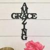 1 шт. Знак креста «Amazing Grace», черная отделка, прочно изготовлен для интерьерных железных поделок, настенное украшение, подвесное настенное искусство, наклейка на стену