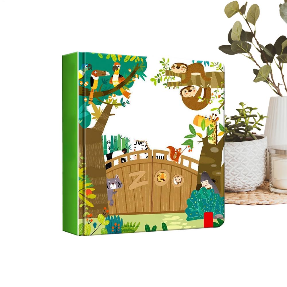 Детские интерактивные книги 3D картинки животных Книжка-рассказ Тема животные Твердый переплет Интерактивные книги с картонными страницами Для чтения Речь Дети Мальчик