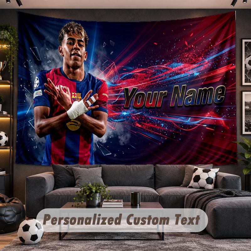 Wall Hanging Tapestry Custom NameLamine Yamal Pattern Personalized Printed Fabric Wall Decor