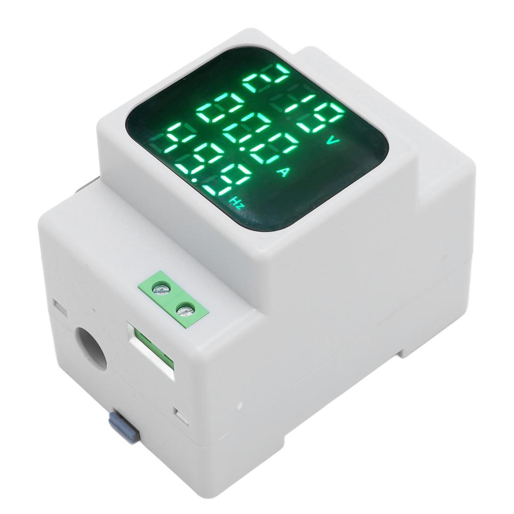 Digital Energy Meter, AC Voltage Frequency, Power 3 Phase Multi-function Monitor with DIN Rail for Industry, Power Plants