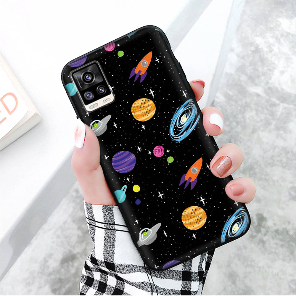 Черный чехол для Xiaomi Redmi 13C Note 9 iPhone XR 7 8 14 15 11 12 13 X XS Pro Max Samsung A25 S23 S24 FE Ultra Plus Planet