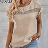 Women's Fashion Casual Summer Spring Solid Color Print Short Sleeve O-Neck Blouses & Shirts