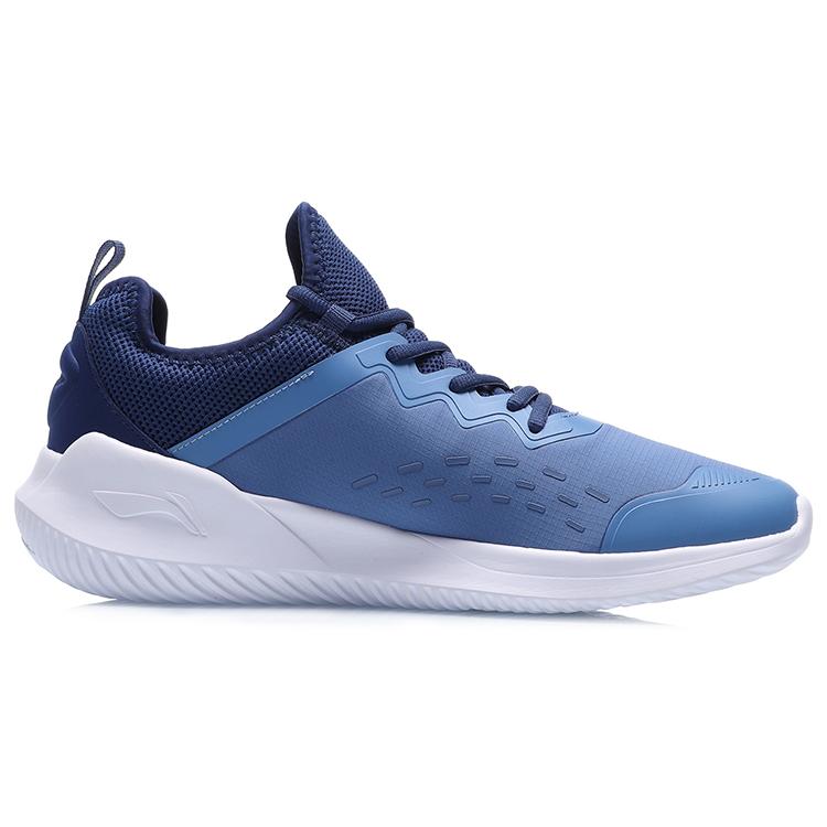 Li Ning Текстиль, Амортизация из ТПУ Скользкая Устойчивая к истиранию Низкие Беговые Кроссовки Мужские Синие Белые ARHP101-5