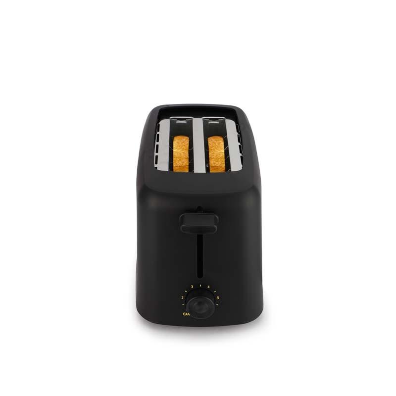 Kitchencook - Matt_toast - Noir Mat - Grille-pain 2 Fentes - 6 Niveaux - 650w
