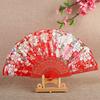 Chinese Style Silk Fan Folding Fan Wedding Fan Art Gifts Dance Hand Fan Vintage Folding Hand Held Flower Fan