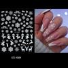Adhesive Decals Glow In The Dark DIY Manicure White Snowflakes Nail Sticker 3D Luminous Christmas