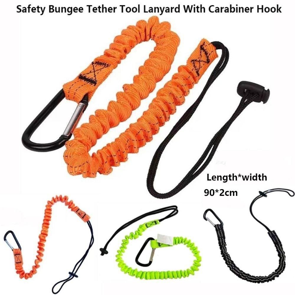 5 Colors Safety Bungee Tether Lanyard With Carabiner Hook Aerial Work Tool Climbing Accessories
