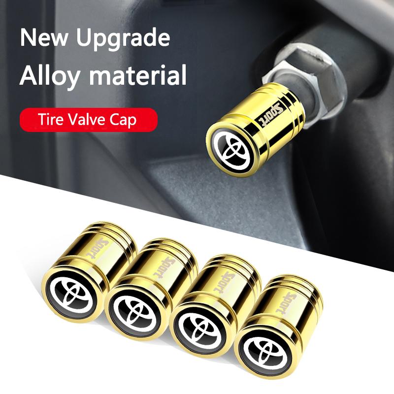 4Pcs Metal Car Wheel Tire Air Valve Cap Stem Cover For Toyota Camry Yaris Hilux Prius Avensis Auris Corolla Decoration Accessory