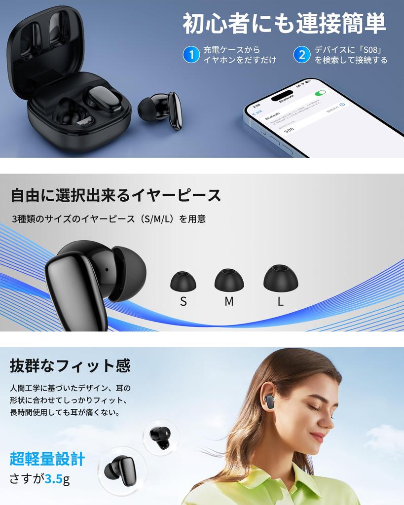Earphones Bluetooth Wireless Earphones Equipped with Bluetooth Bluetooth Earphones In 2024 ANC Noise Canceling Left and Right Separated Type 36 Hours