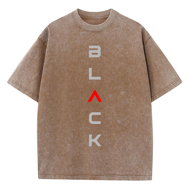 Модные женские выстиранные футболки с художественными надписями, черные принты, хлопковые состаренные футболки оверсайз с круглым вырезом, уличная одежда