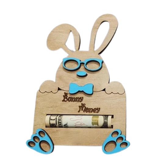 Пасхальный держатель для денег Деревянный Кролик Карты Держатель для денег Подарочная карта Пасхальный Кролик