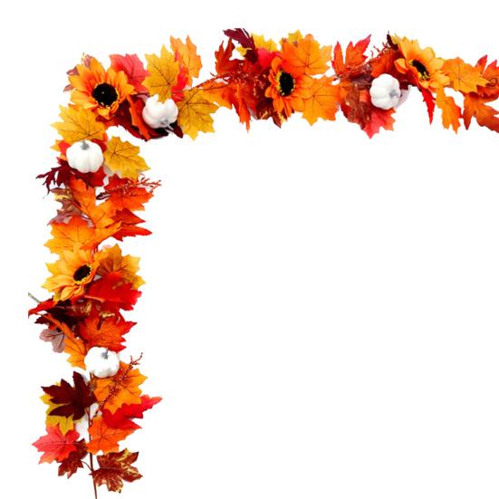 5.7Ft Fall Maple Leaf Garland Artificial Autumn Foliage Garland Harvest Hanging Vine