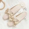 Fashion With Bow Shoes for Women Outside Sandals Korea Style Top Designs Summer Footwear Easy Wears Slides New Collection Woman Slippers