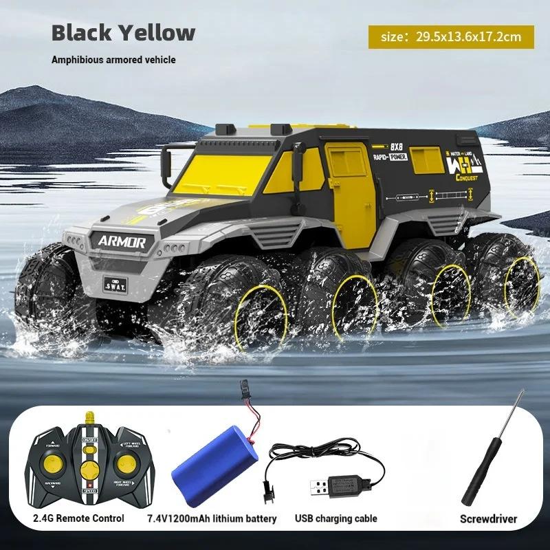 Амфибия Радиоуправляемая Машинка 8WD 2.4G 8-колесный Привод Внедорожник Грузовик на Радиоуправлении Скалолаз Водонепроницаемый Бронированный Транспорт Игрушки для Мальчиков Подарки