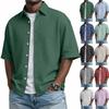 Мужская повседневная рубашка с пуговицами и коротким рукавом