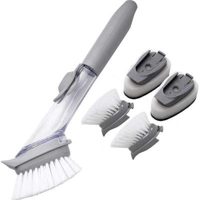 Щетка для дозирования мыла, автоматическая кухонная щетка с длинной ручкой для наполнения жидкостью