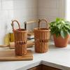 Rust-Resistant Wall Mounted Storage Basket Rustic Style Flower Bucket Flower Vase  Living Room