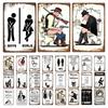 1pc Vintage Aluminium Signs Bathroom Posters Decor Restroom Retro Plaque Plates Wall Art Room Decoration for Bathroom 8x12 Inch