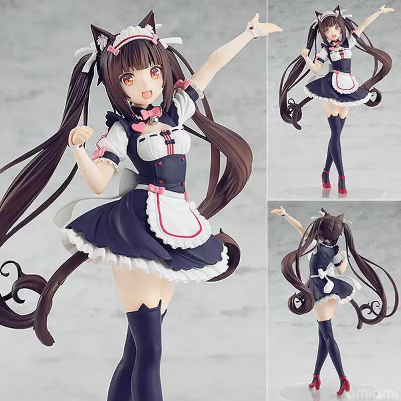 Фигурка Chocola Vanilla из Nekopara Милая Кошка-Горничная Персонажи Аниме Модели Кавайная Статуэтка для Гаража Настольные Украшения Подарок Для Фаната Аниме