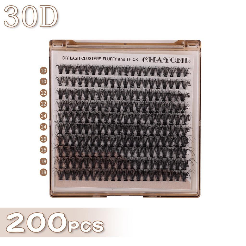 Dense D-Song Single-Cluster False Eyelashes 10-18Mm Daily Natural Curling Diy Segmented Grafting