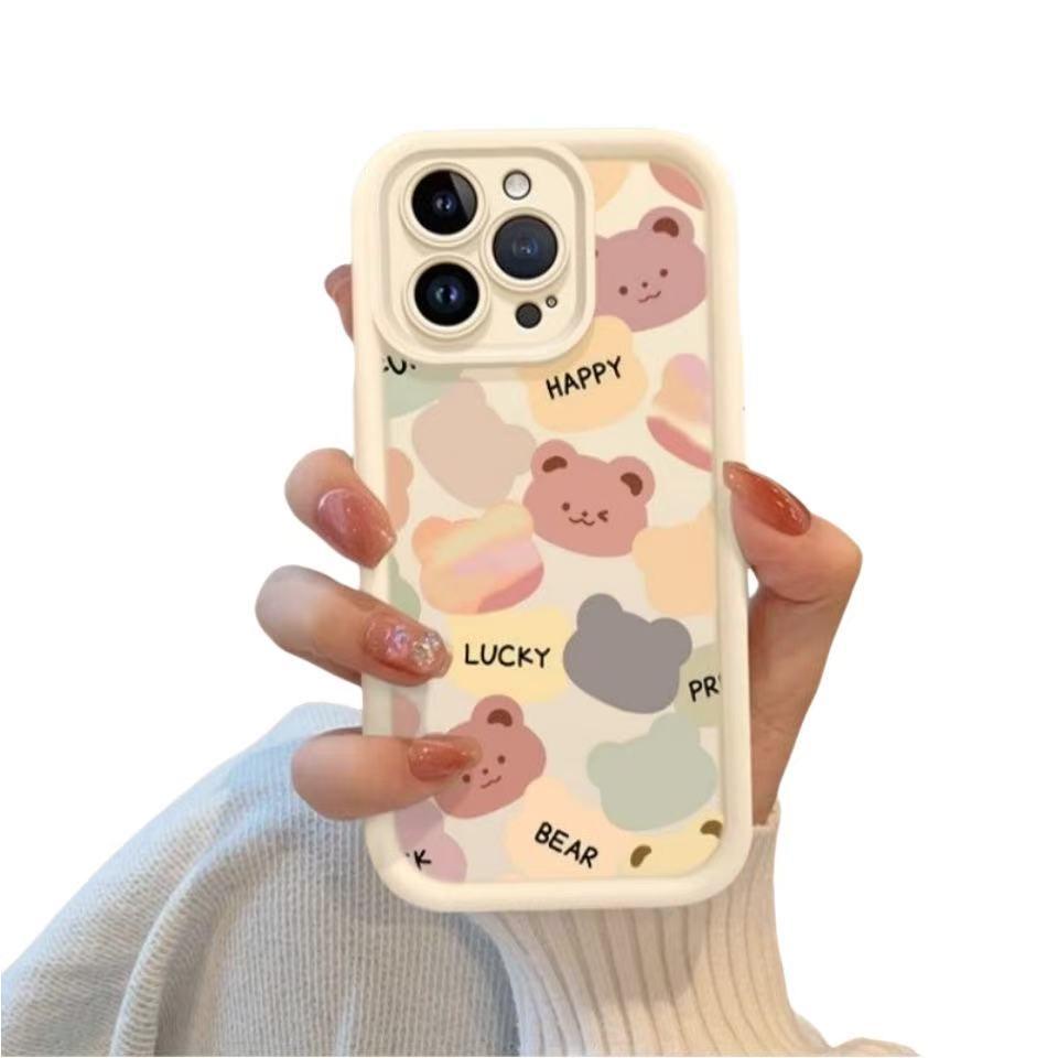 Чехол-медведь с полным покрытием и утолщением для iPhone 13/14/15 Pro / 16 Pro Max / 17.