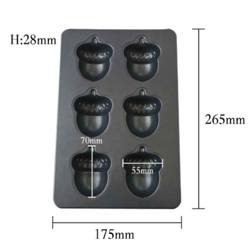 Форма для мадленов на 6 ячеек, антипригарная, из углеродистой стали, секрет профессионального пекаря, сверхпрочная форма для выпечки блинов, маффинов, печенья