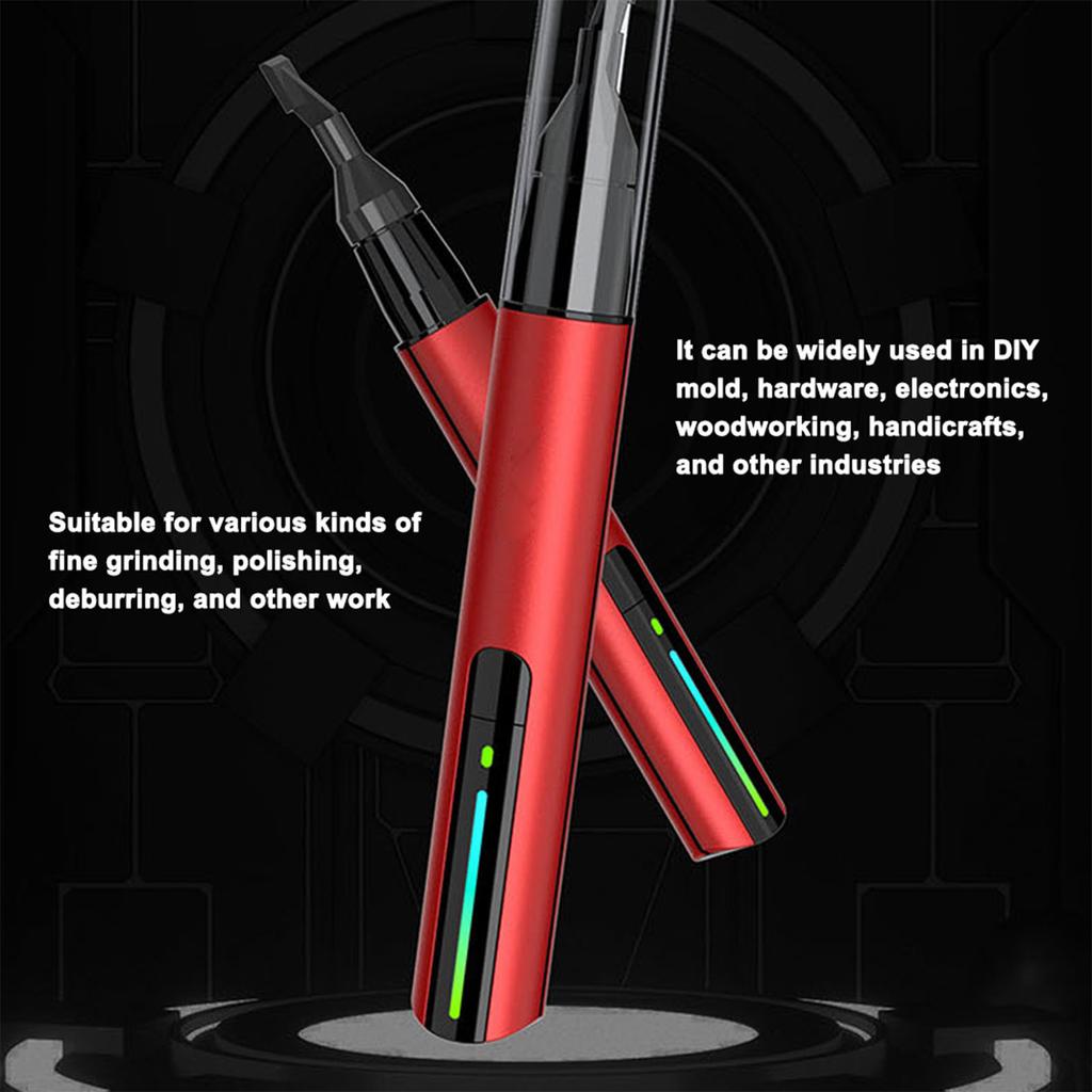 DSPIAE Reciprocating Electric Sanding Pen Model DIY Grinding and Polishing Machine 3 Speed Adjustable 10 Light Effects