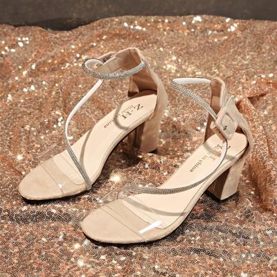 Мода 20245Модные женские туфли на каблуке Женские сандалии Горячая распродажа Ремешок с пряжкой Нарядные сандалии Женские Летние Большого размера Сандалии на каблуке