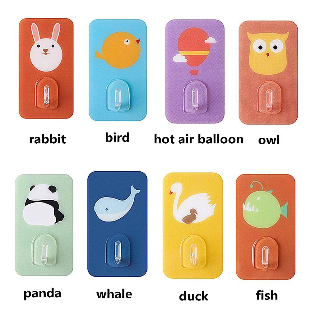 1PC Animal Free Punching Stick Hook Non-Marking Adhesive Wall Hook Wall Hanger Cartoon